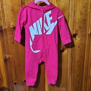 Nike Pink Footies One Piece with Sporty Design